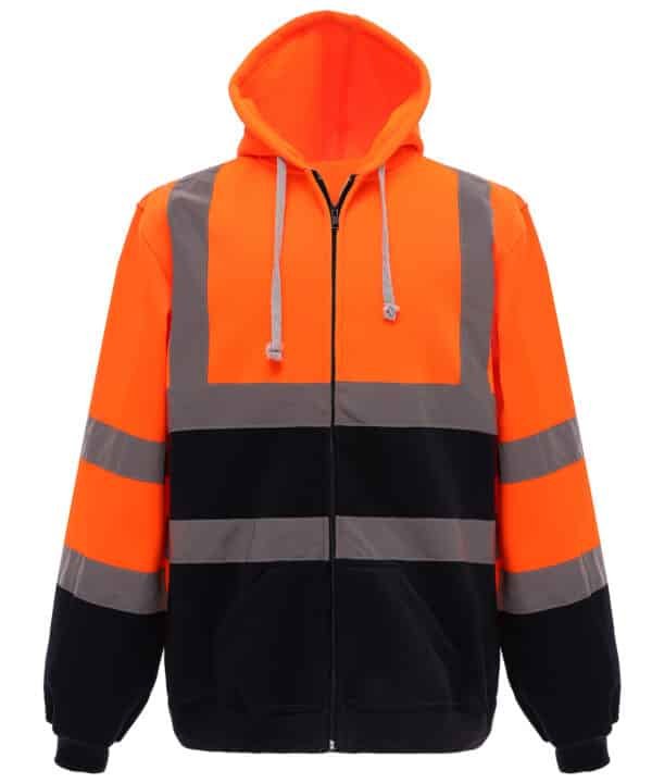 Hi-vis zip hoodies
