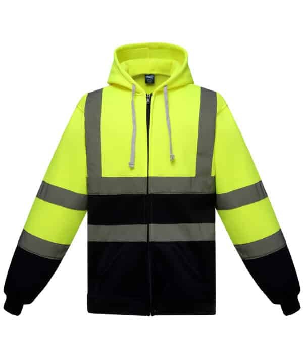 Hi-vis zip hoodies