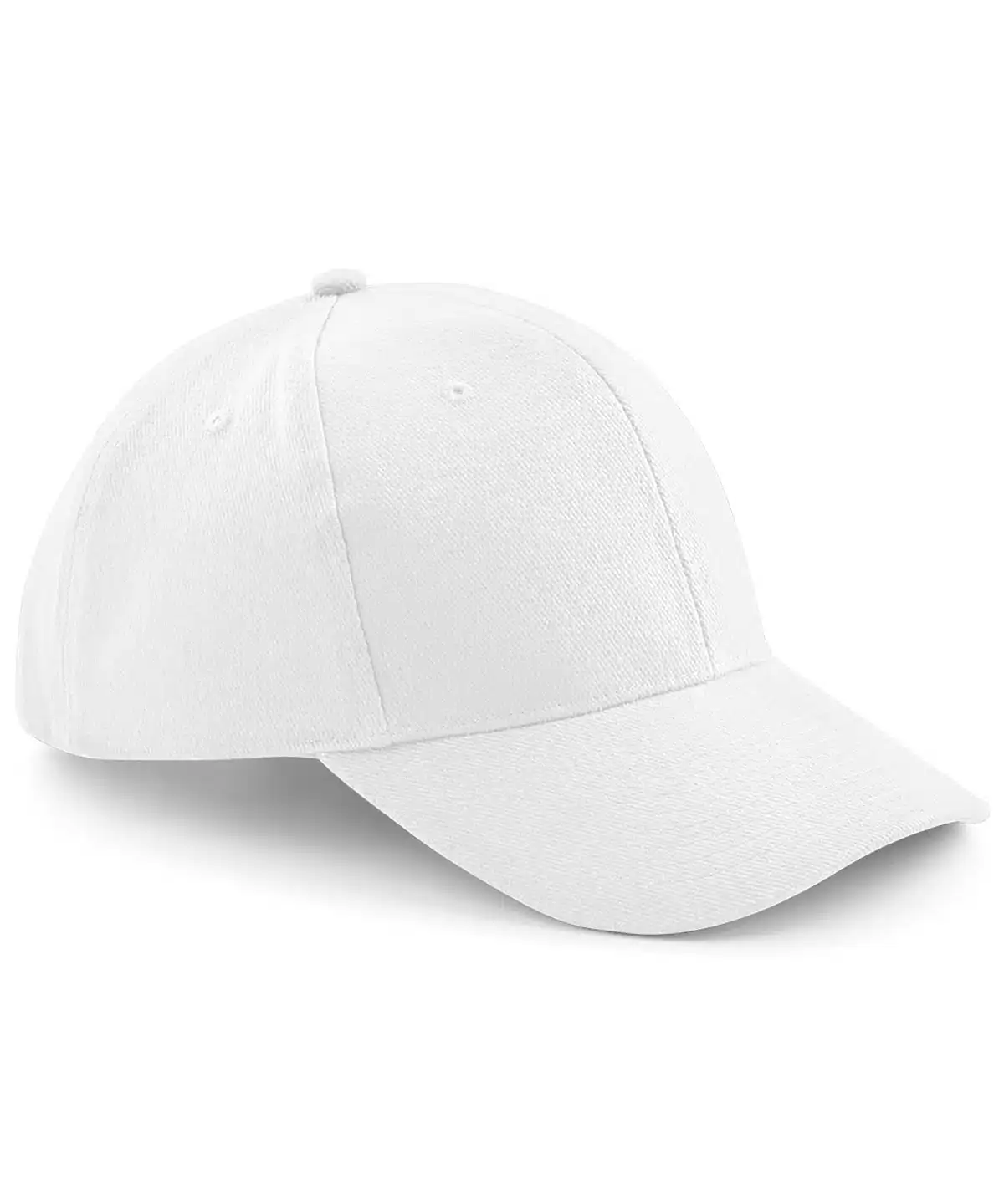 White ProStyle heavy brushed cap with adjustable fit, ideal for embroidery and printing.