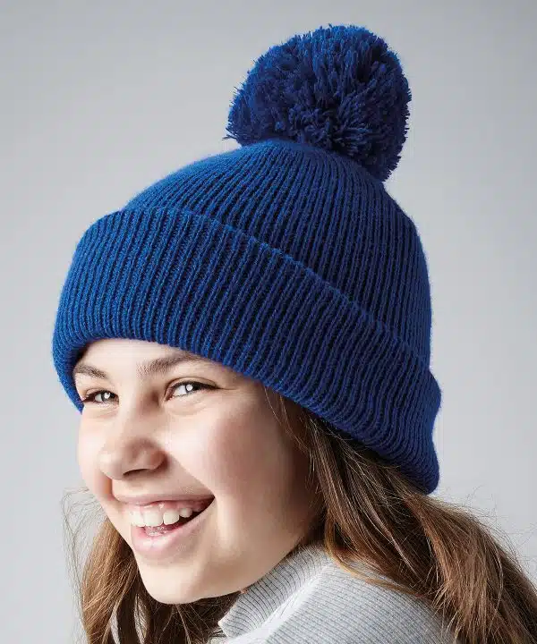 Junior reflective bobble beanies