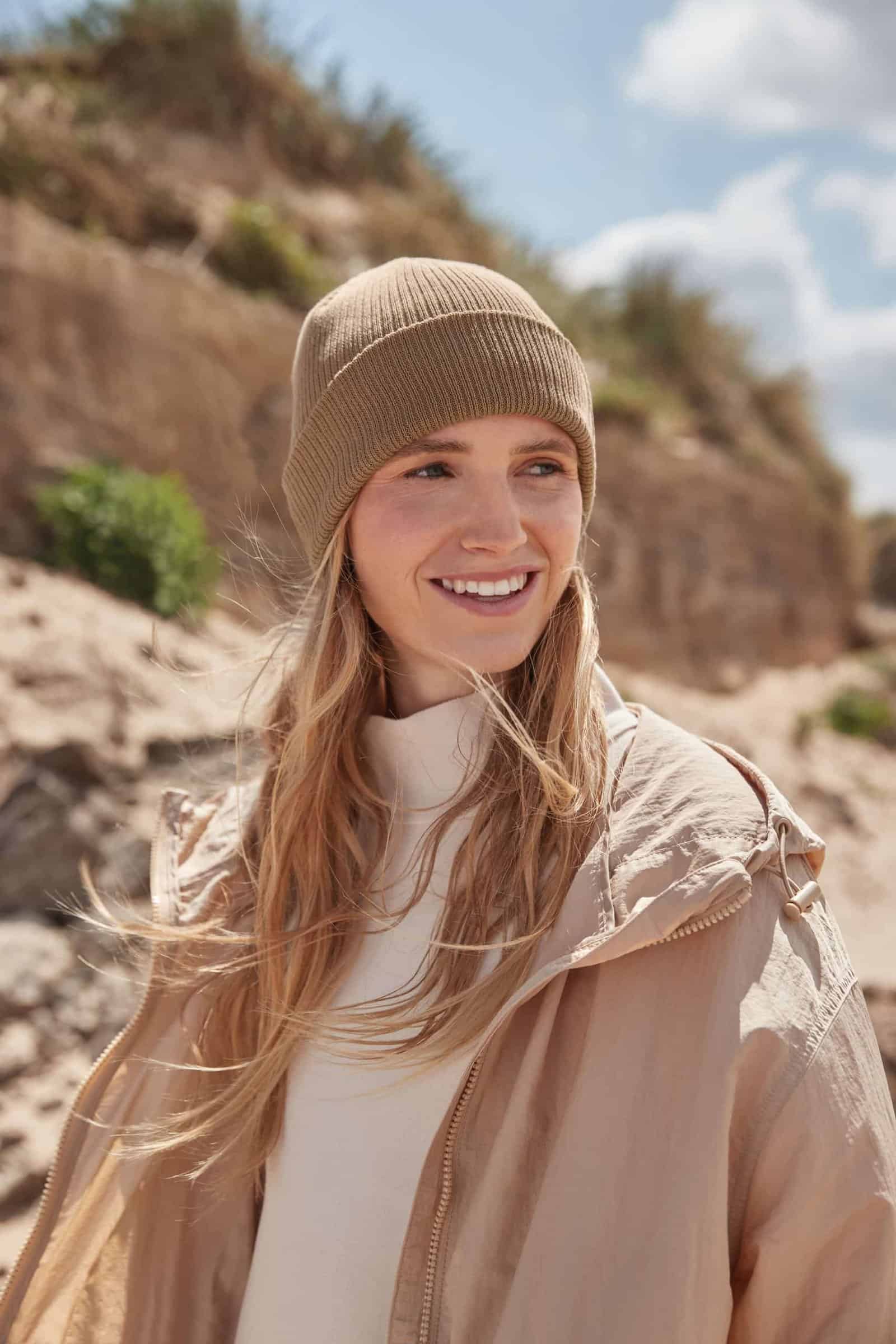 Warm comfortable wool hat for outdoor activities.