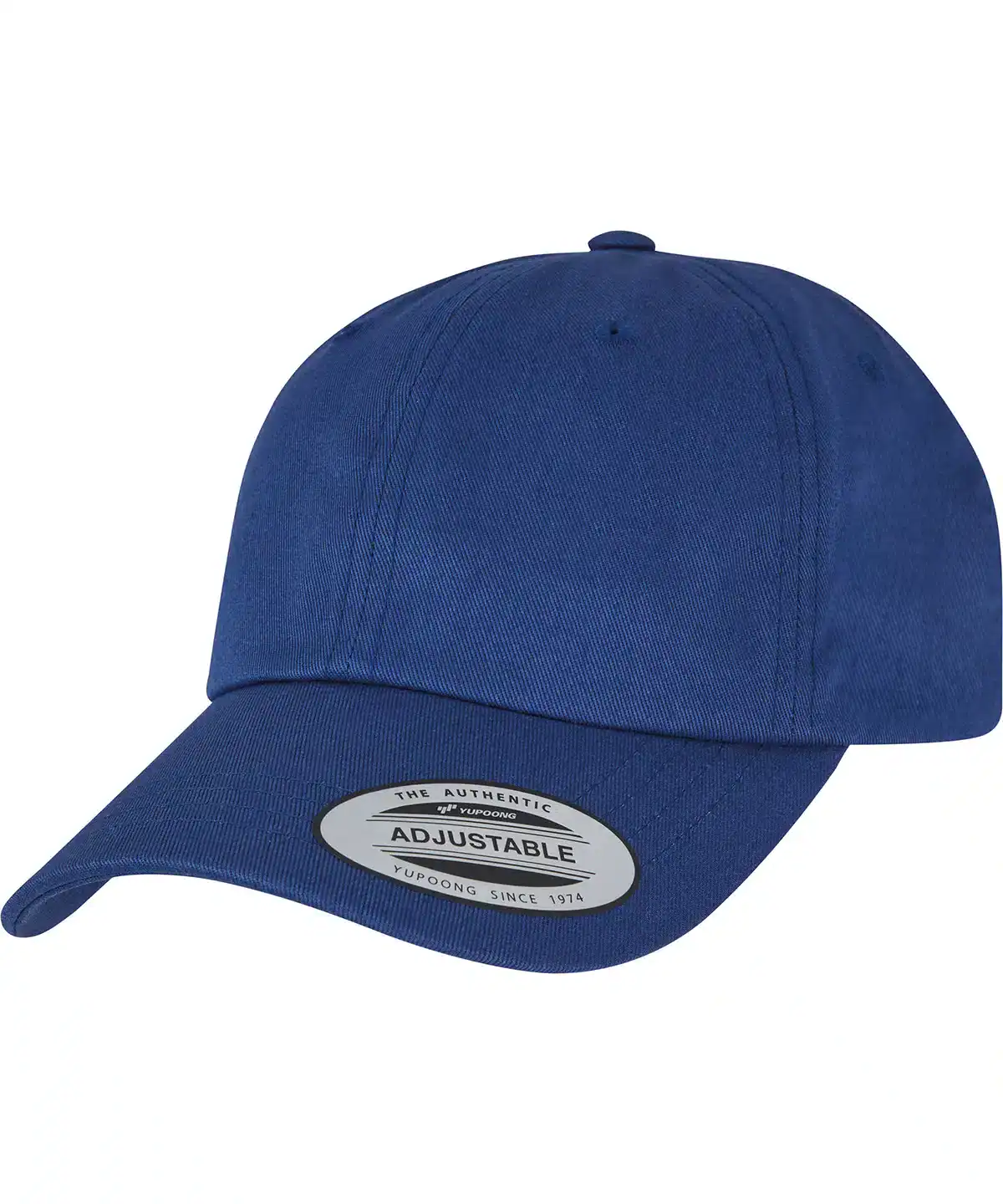 Adjustable baseball cap in sea blue with curved brim, ideal for casual wear and personalised embroidery.