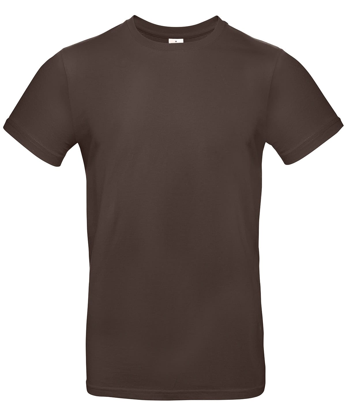 Plain brown embroidered T-shirt suitable for printing and embroidery projects.
