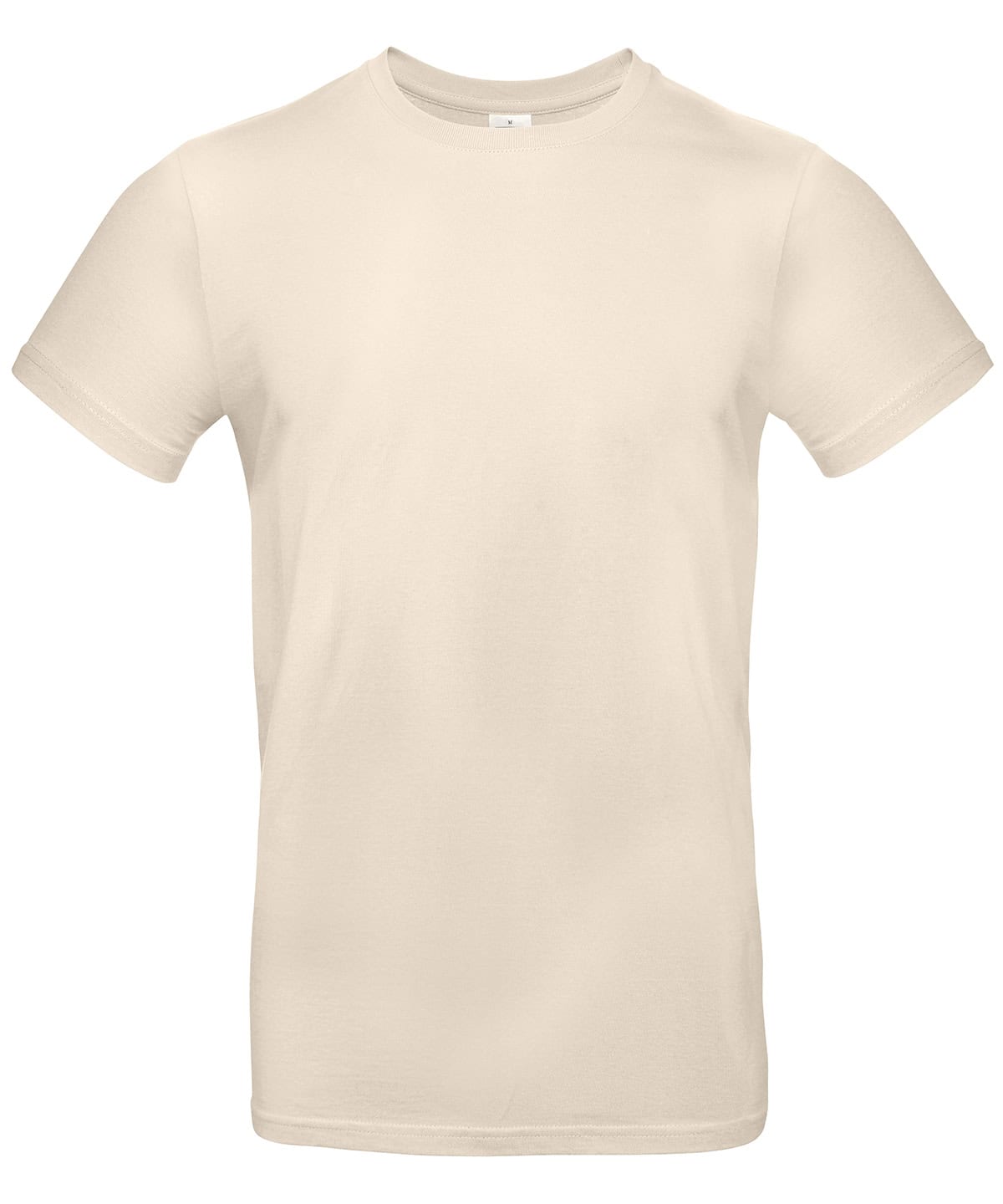 Plain beige T-shirt perfect for custom embroidery or screen printing.
