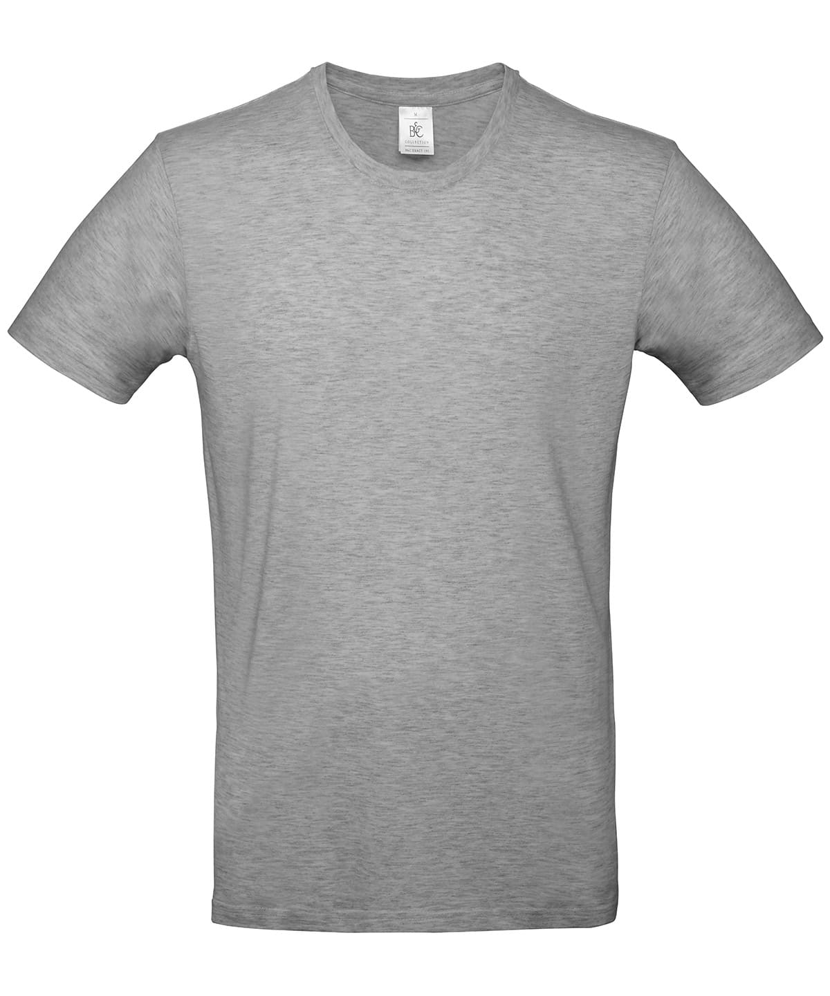 Grey sports T-shirt with round neck, ideal for activewear and casual outfits.