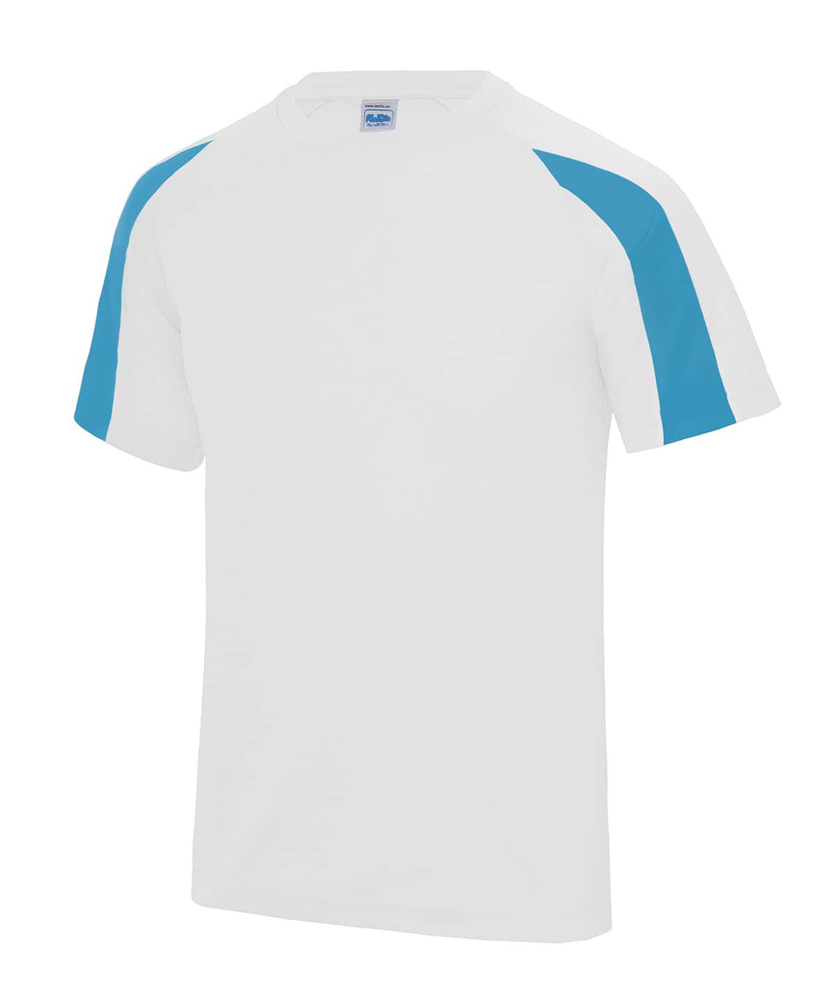Contrast cool T-shirt with blue accents, perfect for sports and casual wear. Custom embroidery and p.