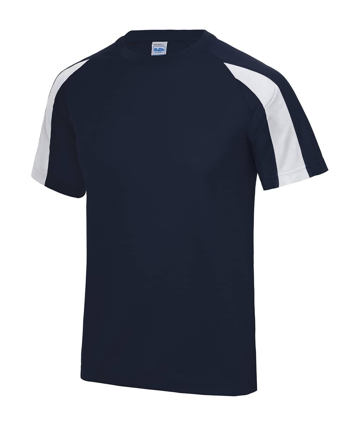 Men's navy and white contrast T-shirt, JC003, size XS, ideal for casual sportswear.