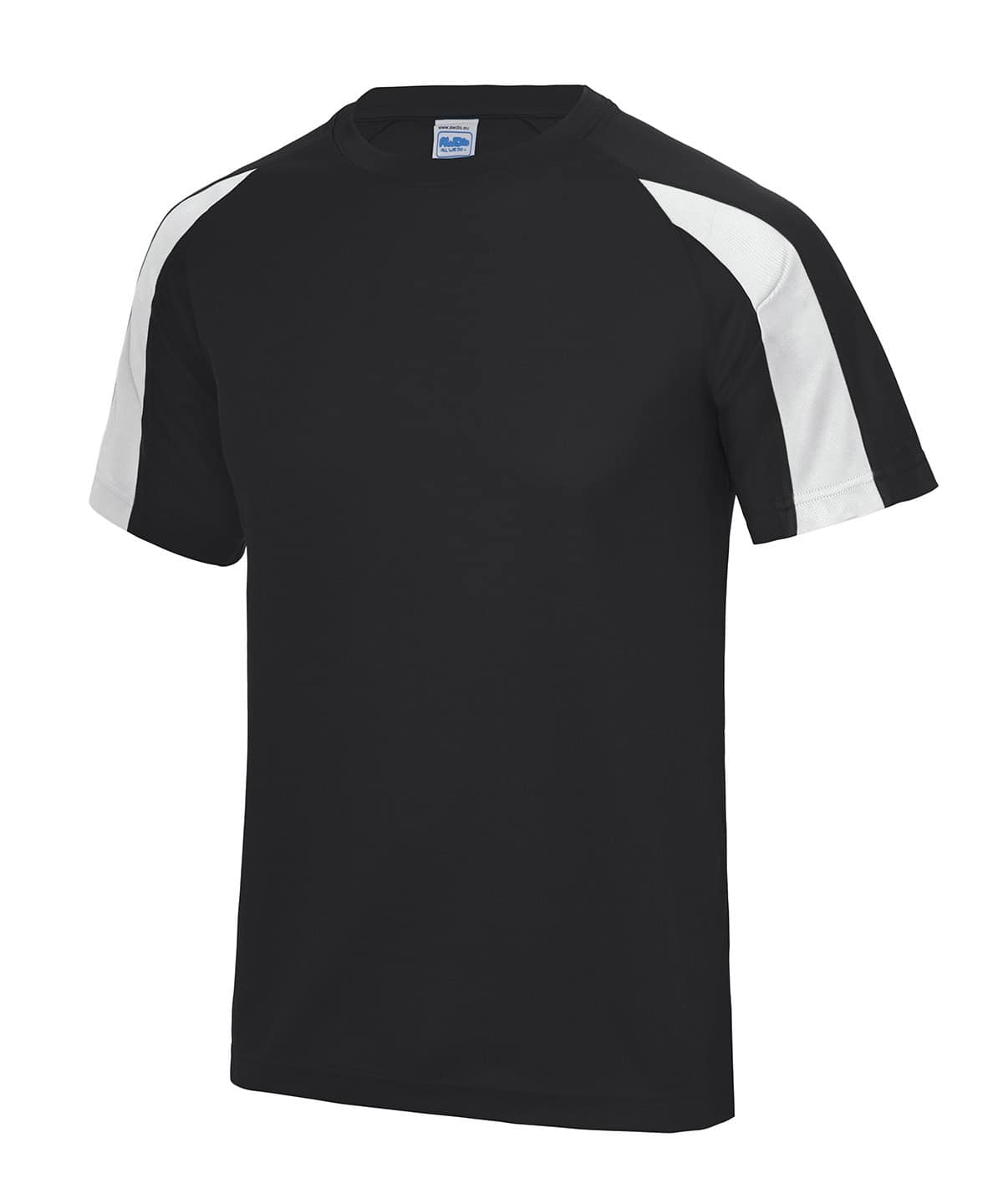 Black and white contrast T-shirt with sporty design, size XS, from CapeBali embroidery and printing.