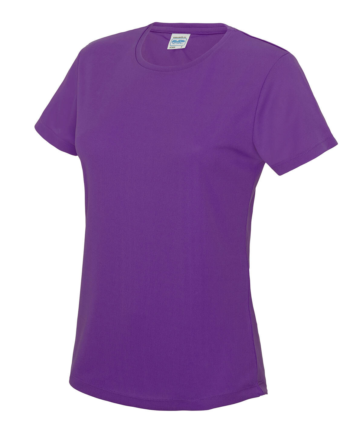 Magenta ladies T-shirt with embroidery, size XS, perfect for custom printing and promotional apparel.