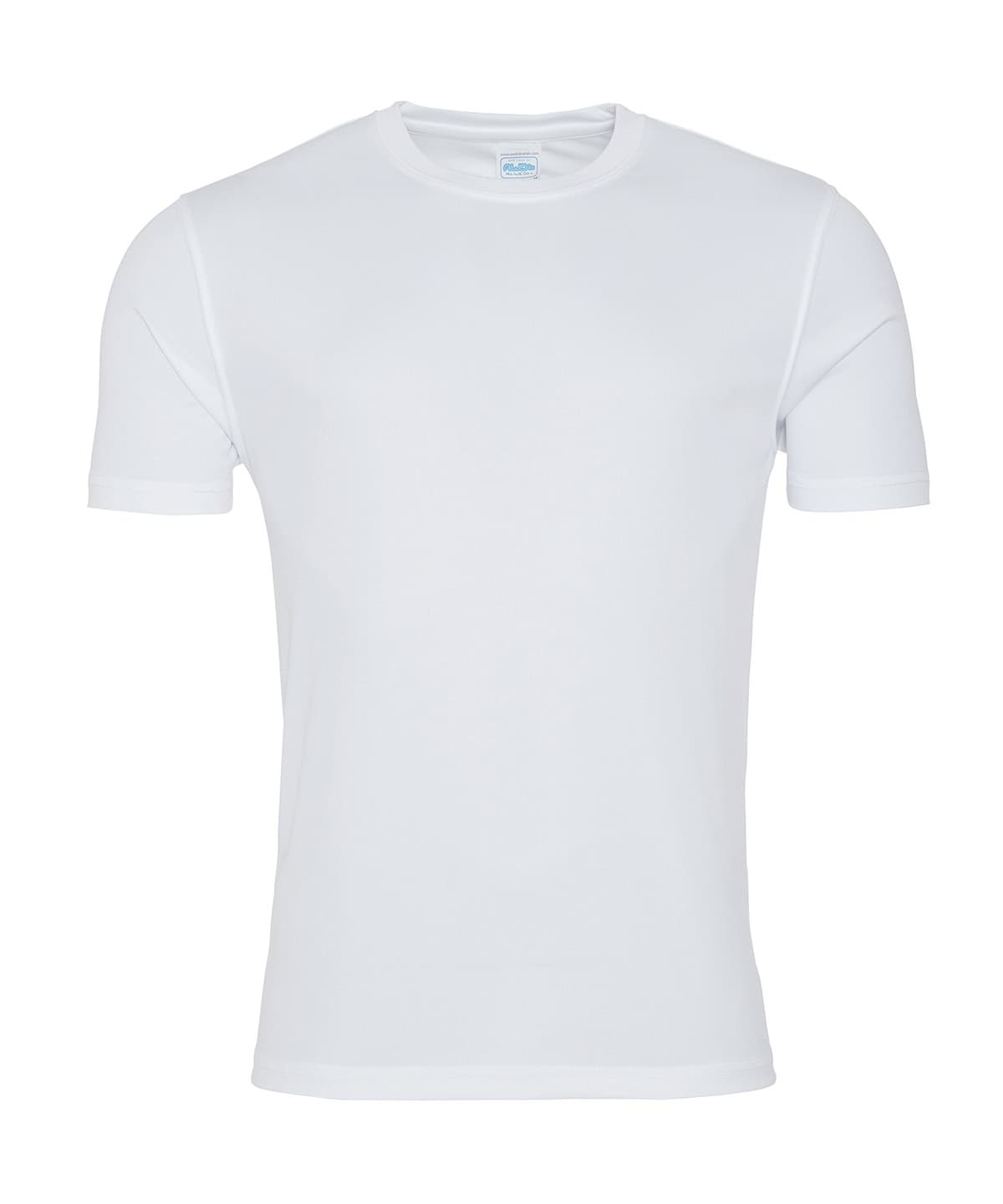 Plain white T-shirt with smooth fabric finish.