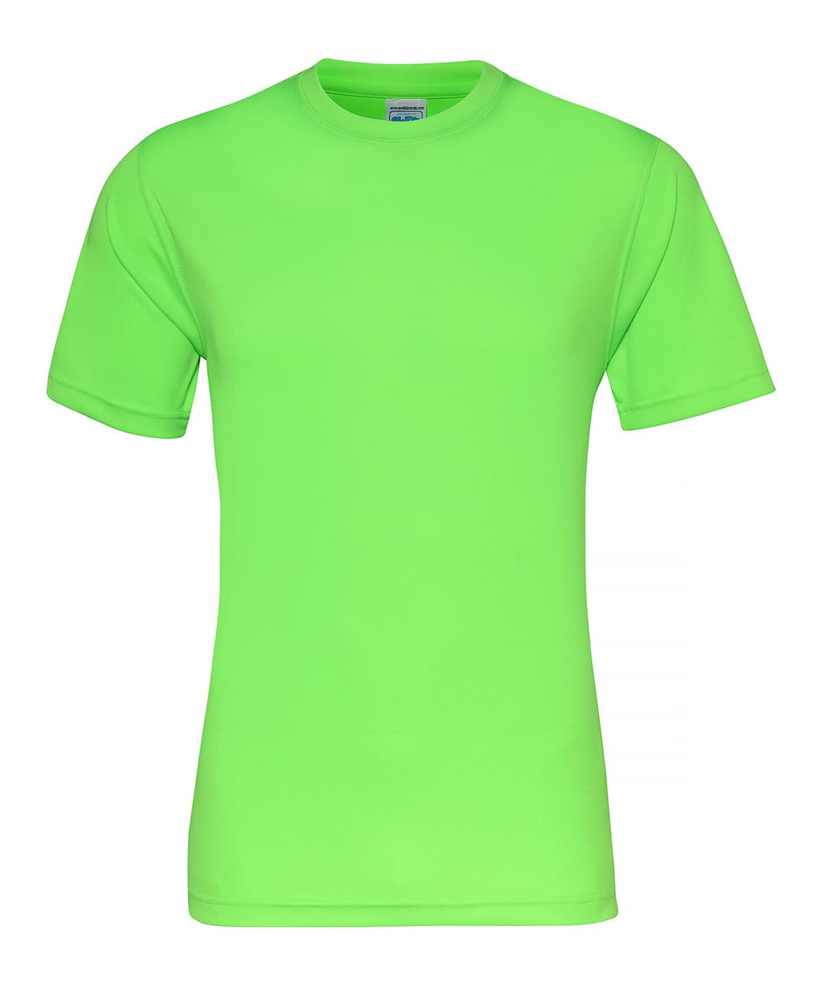 Bright electric green T-shirt ideal for custom embroidery and printing projects. Perfect for promoti.