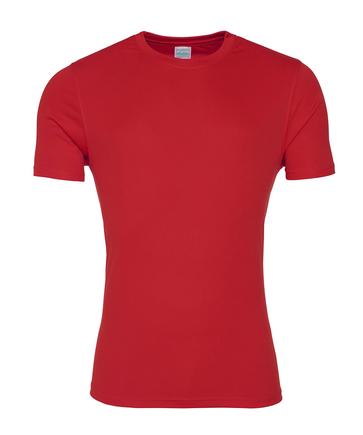 Bright red embroidered T-shirt, casual style, perfect for everyday wear.
