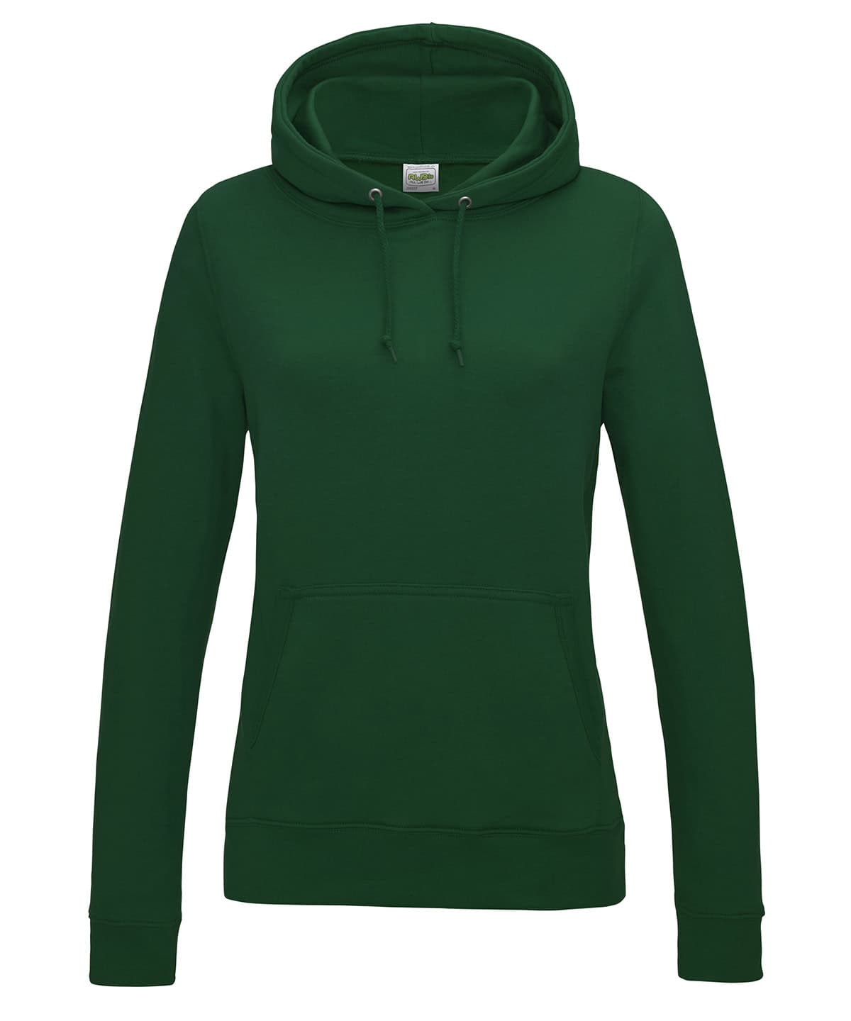 Embroidered hoodie ideal for students, comfortable and stylish in bottle green colour.