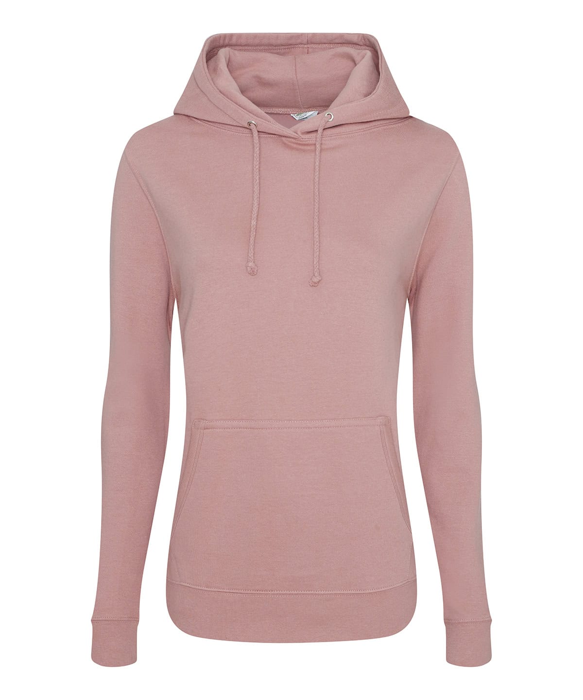 Dusty Pink ladies hoodie with embroidery and printing, perfect for school or casual outfits.