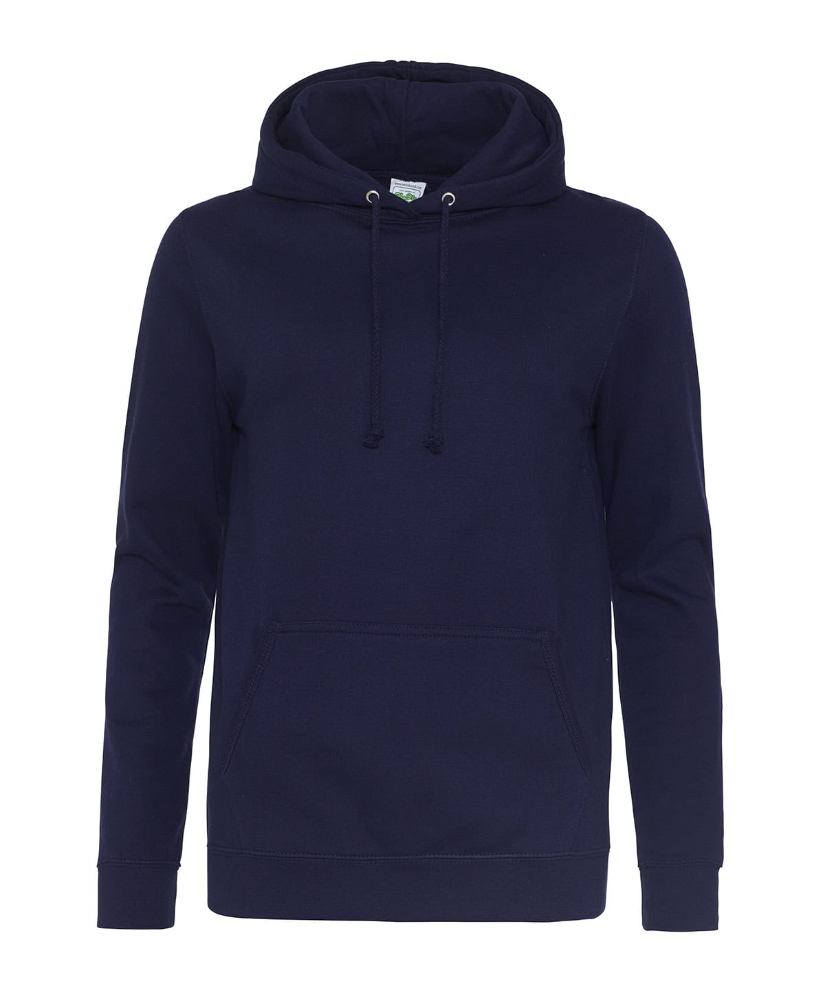Navy ladies college hoodie with embroidery and printing options. Perfect for school events and casual wear.