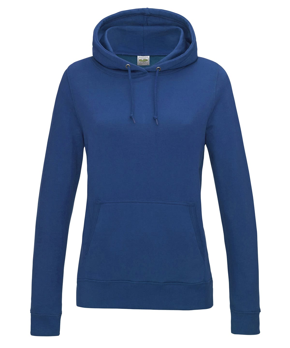 Comfortable royal blue ladies hoodie with adjustable drawstrings, ideal for school or casual wear.
