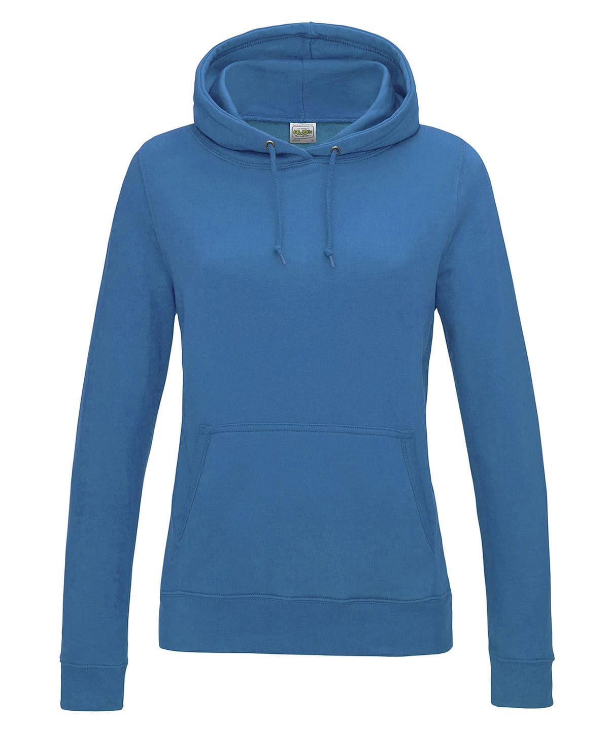 Comfortable sapphire blue hoodie with adjustable drawstrings, perfect for school teams and embroidery printing.