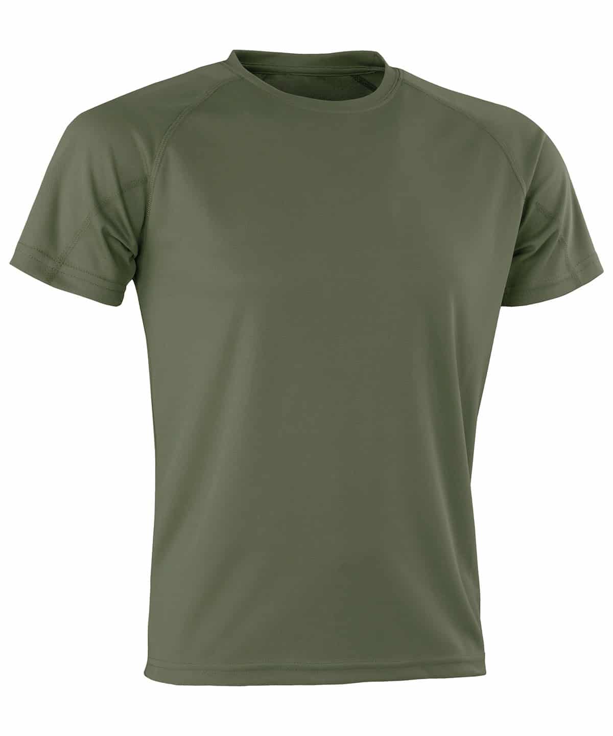 A breathable green performance T-shirt ideal for active wear and printing projects.