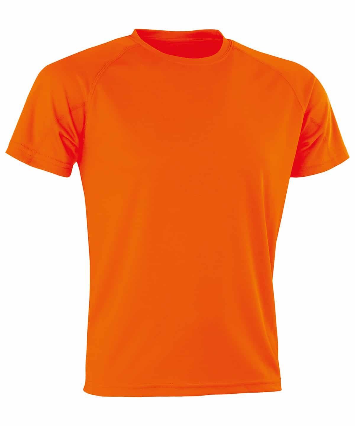 Bright Flo Orange performance T-shirt for active sports and casual wear.
