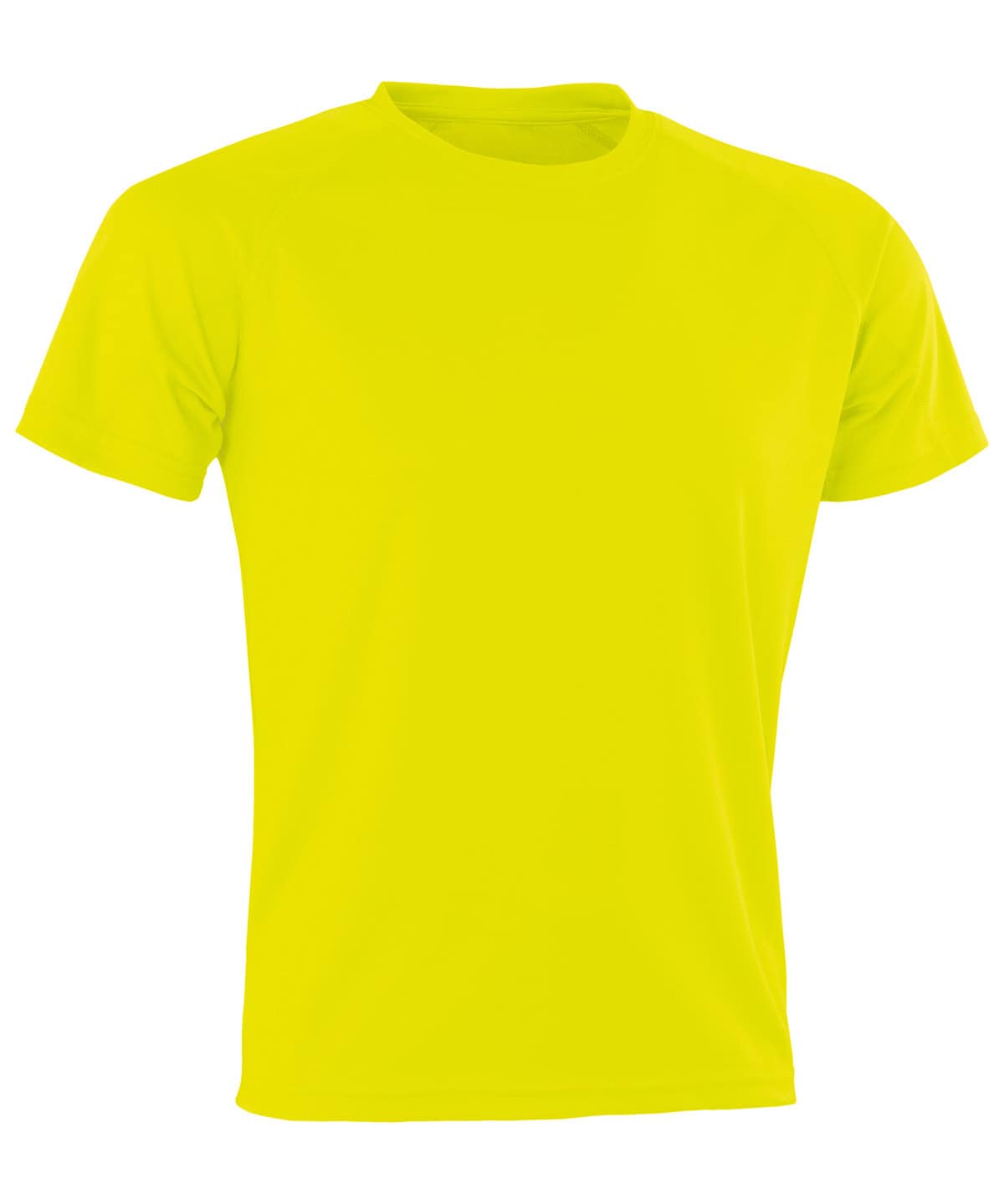 Bright Flo Yellow Performance Aircool T-shirt for active sports and casual wear.