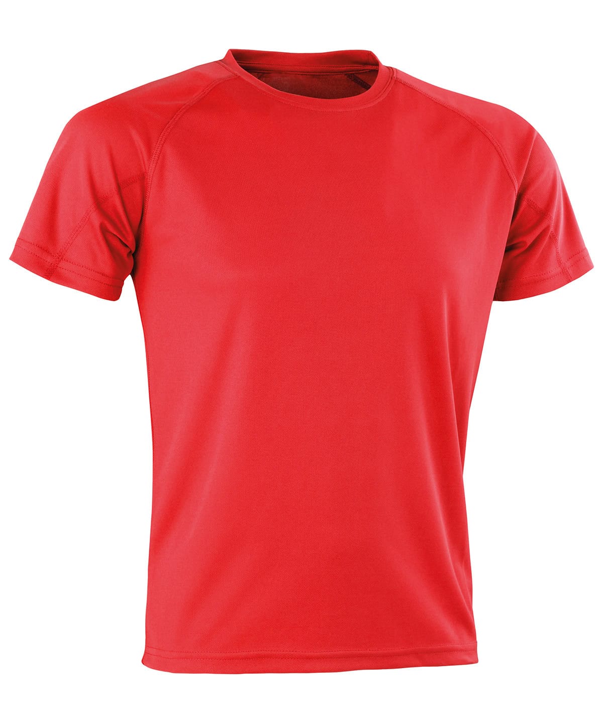 Performance Aircool tee in vibrant red, perfect for active wear and sports. Lightweight, breathable.