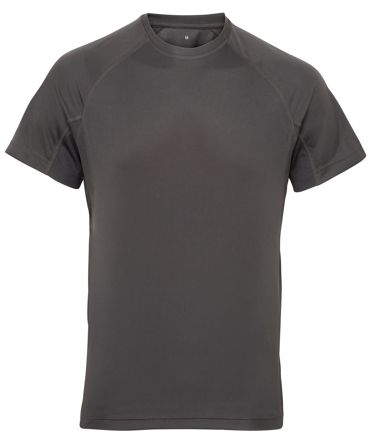 Charcoal TriDri panelled technical T-shirt for active wear.