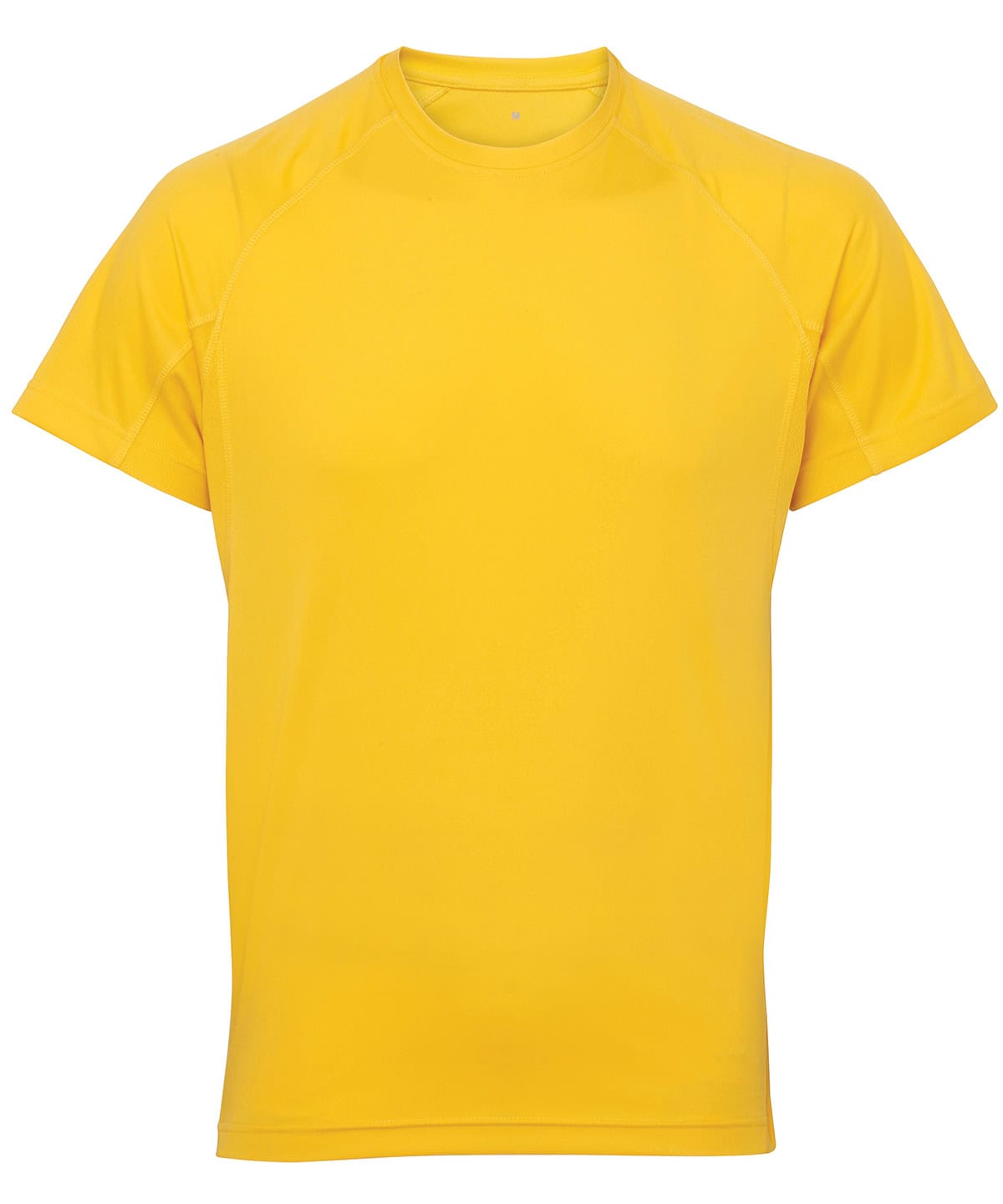 Bright yellow TriDri panelled tech tee, ideal for sports and activewear.