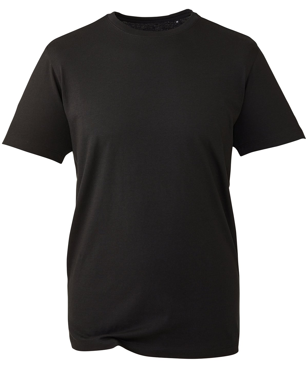 Black Anthem T-shirt with embroidery and printing, size XS. Perfect for casual wear and custom desig.