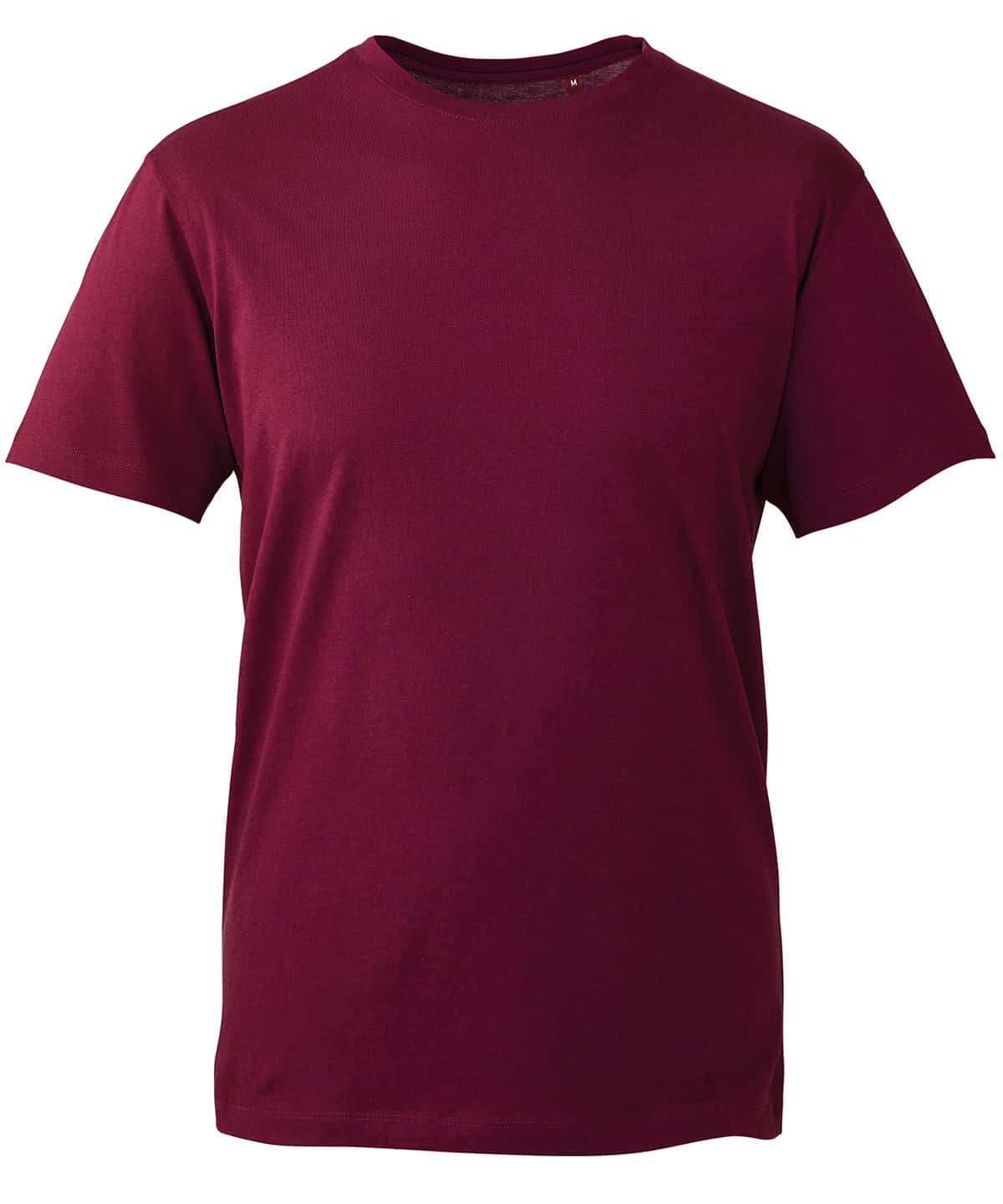 Burgundy Anthem T-shirt for men, size XS, perfect for casual embroidery and printing.