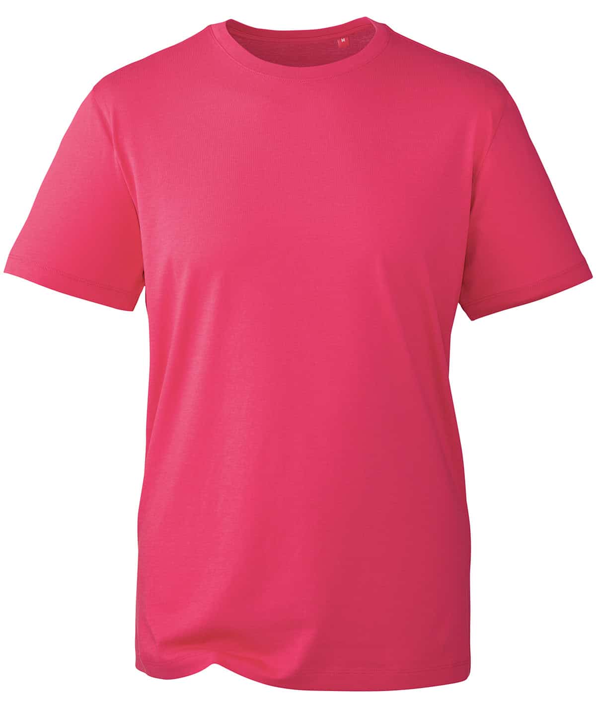 Hot Pink Anthem T-shirt with custom embroidery and printing.