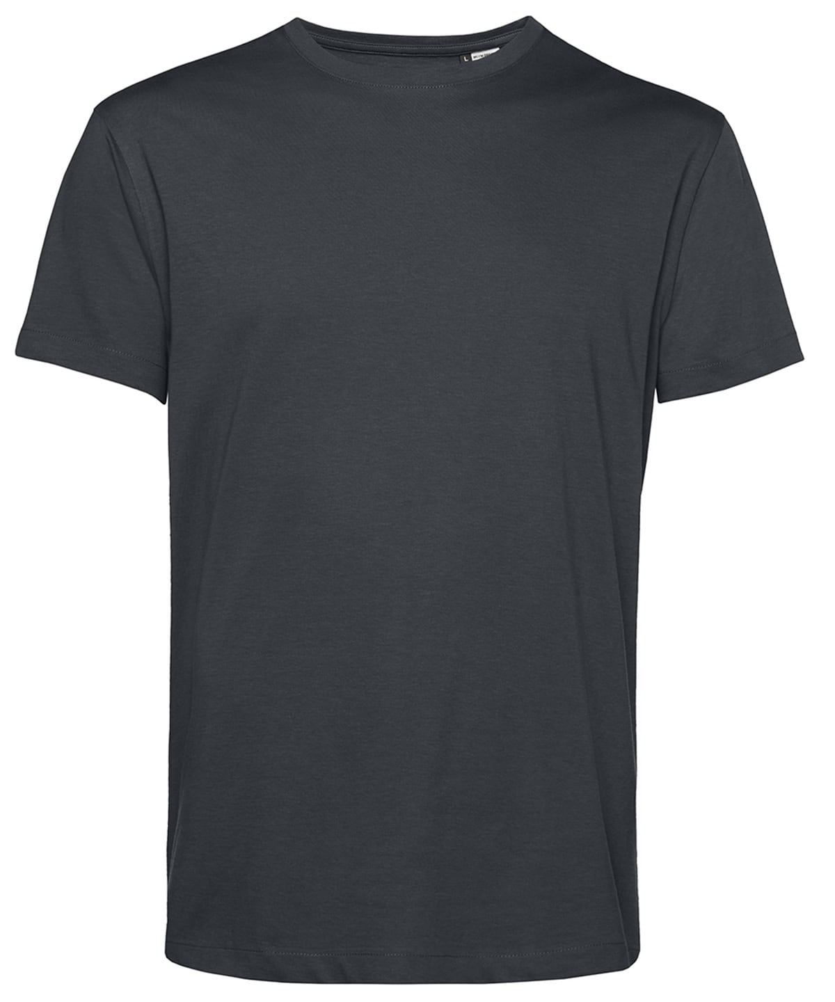 Plain black T-shirt with custom embroidery and printing options.