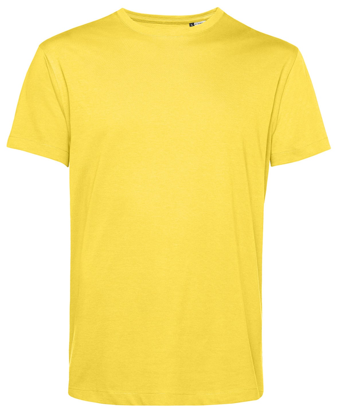 Bright yellow B&C Inspire E150 T-shirt for custom embroidery and printing. Perfect for promotional a.