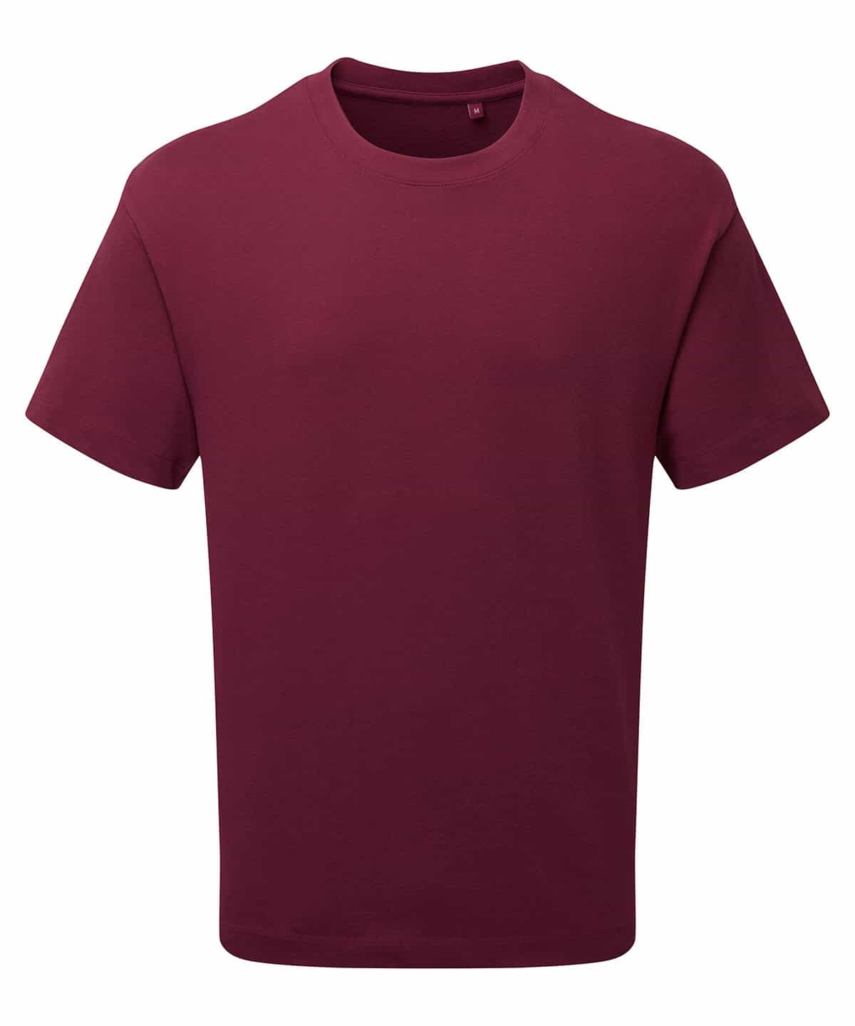 Anthem heavyweight t-shirt in burgundy, size XS, perfect for custom embroidery and printing.