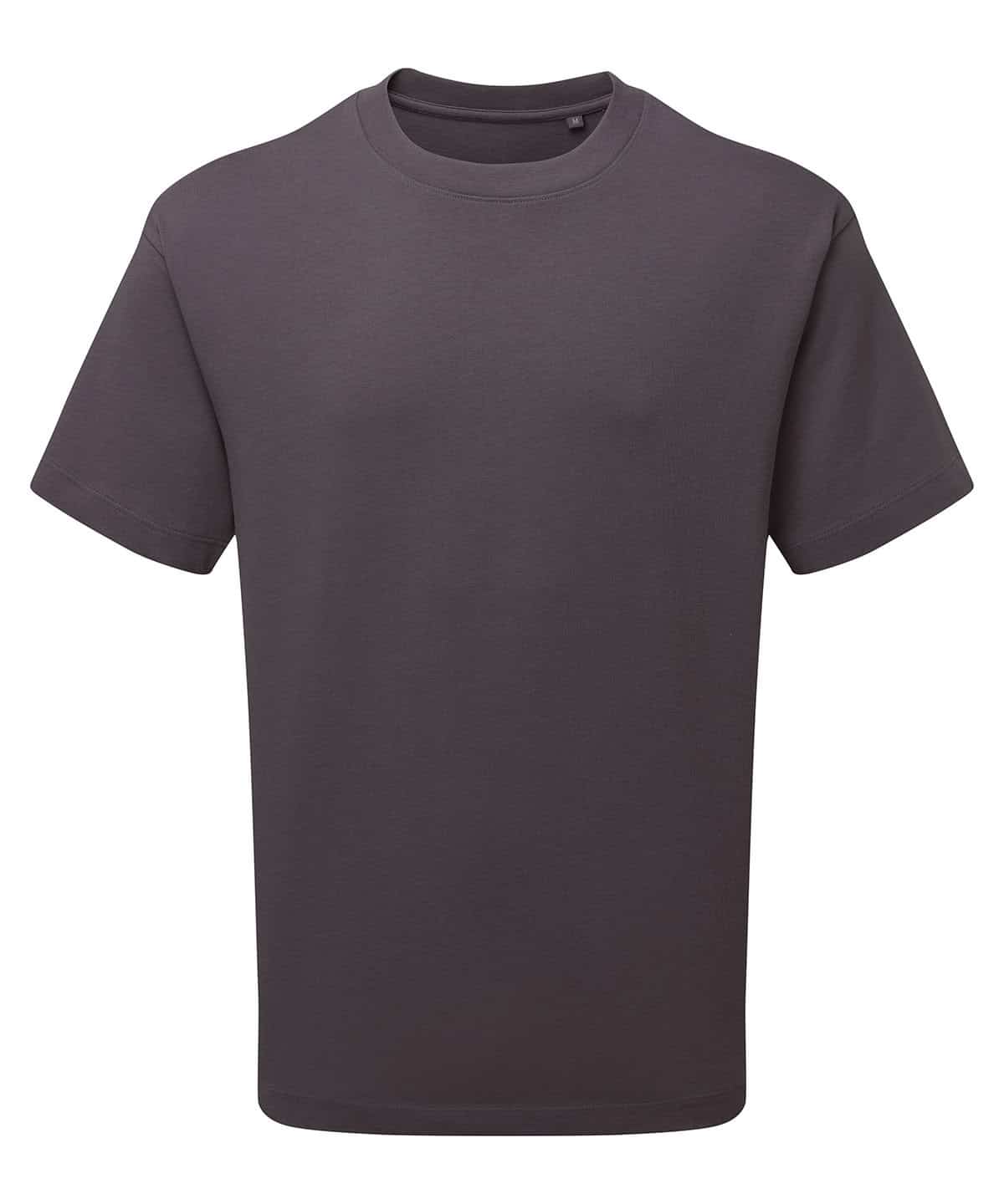 Plain charcoal heavyweight T-shirt for men and women. Perfect for casual wear and custom embroidery.