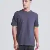Plain navy T-shirt for custom embroidery and printing.