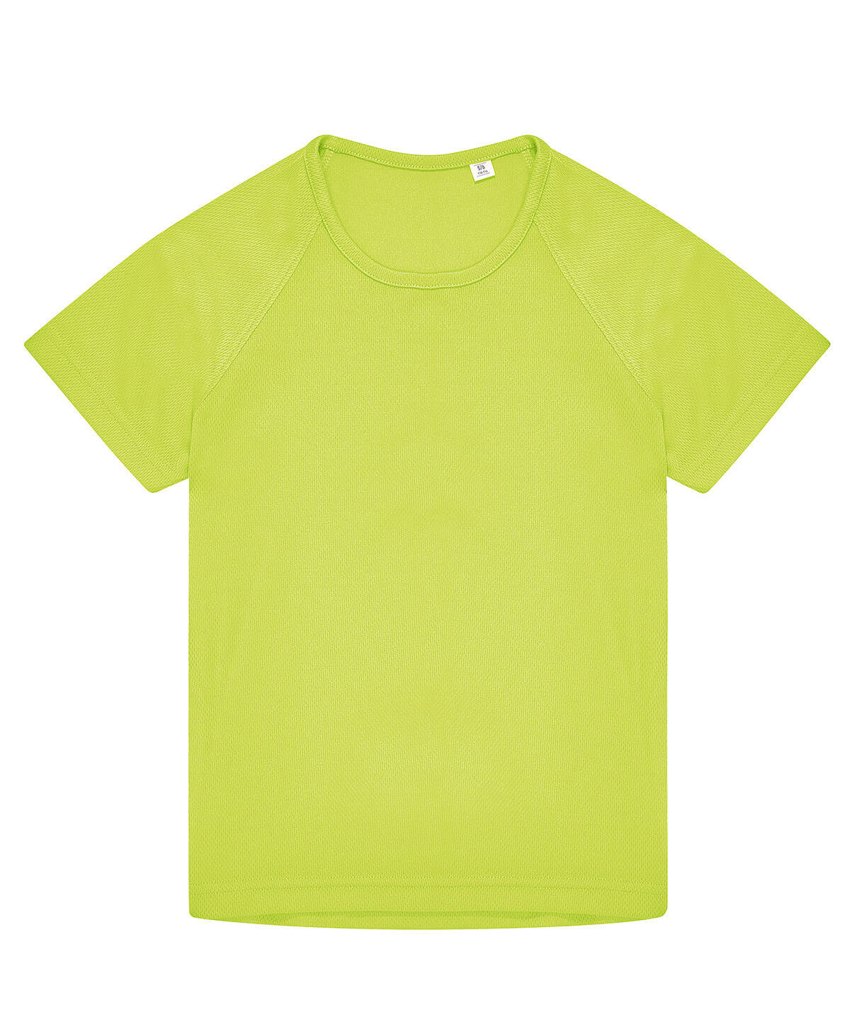Bright yellow kids' T-shirt for active wear and sports.
