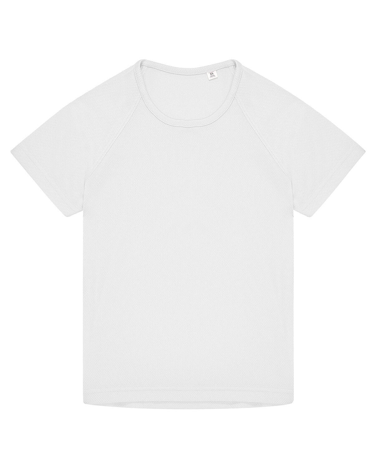 White kids' T-shirt with B&C Active T Kids logo, perfect for active children aged 5-6 years.