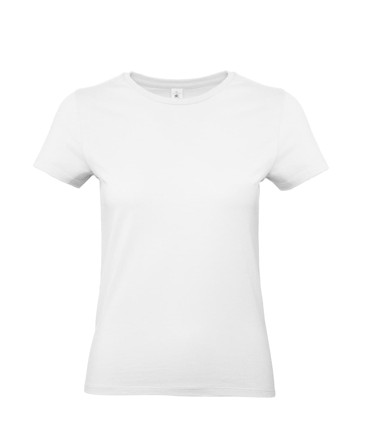 White women's T-shirt with embroidery and printing, size XS, Ash colour, from B&C E190 /women - B220.