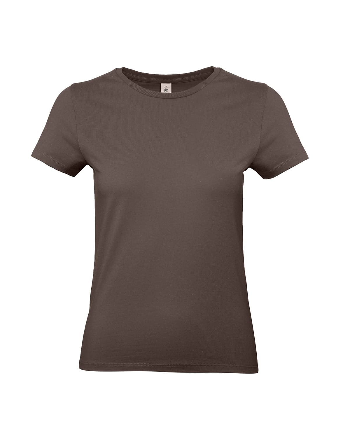 Brown women's T-shirt ideal for embroidery and printing, size XS.