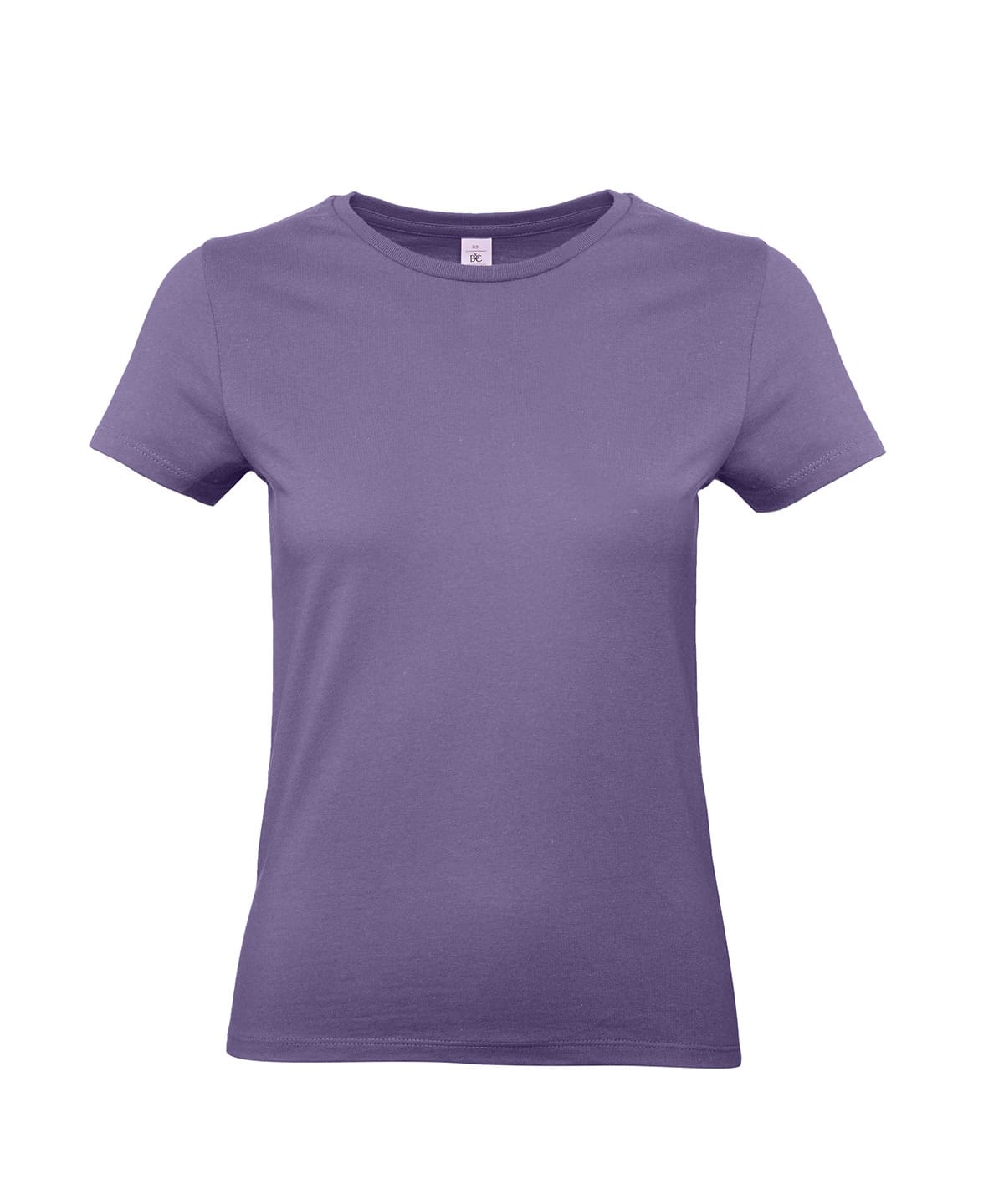 Lilac women's T-shirt with embroidery and printing, casual style, XS size.