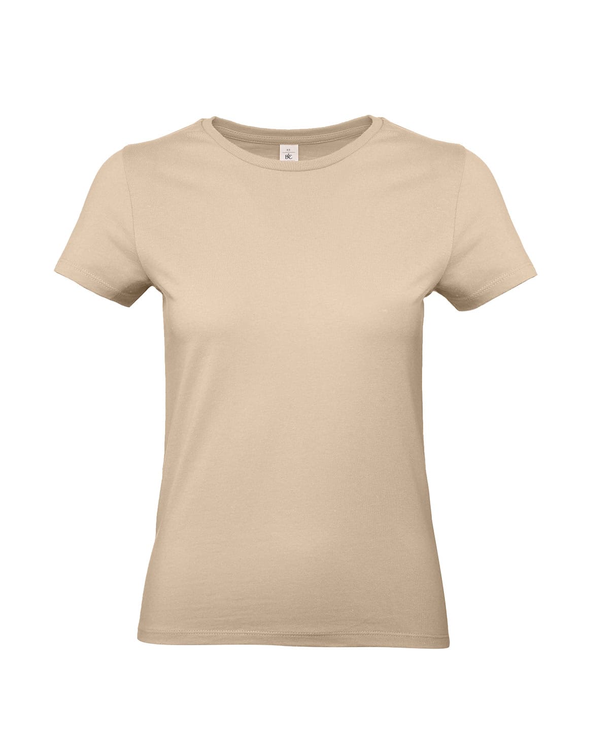 Sand-coloured women's T-shirt ideal for custom embroidery and printing.