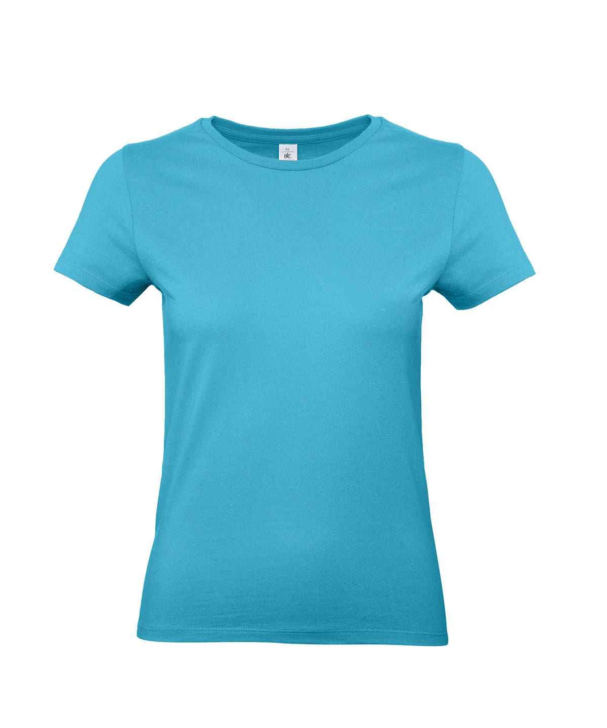 Light blue women's T-shirt with swimming pool design, perfect for casual wear.