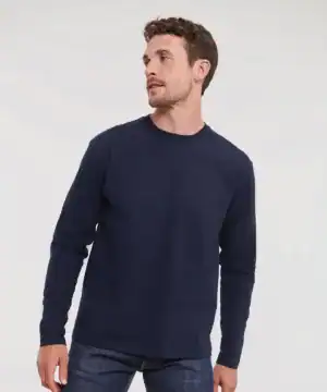 Men's navy long sleeve T-shirt for casual wear.