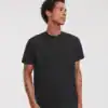 Classic black ringspun cotton t-shirt for custom embroidery and printing. Perfect for promotional an.
