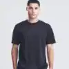 Quality black T-shirt with embroidery and printing options.