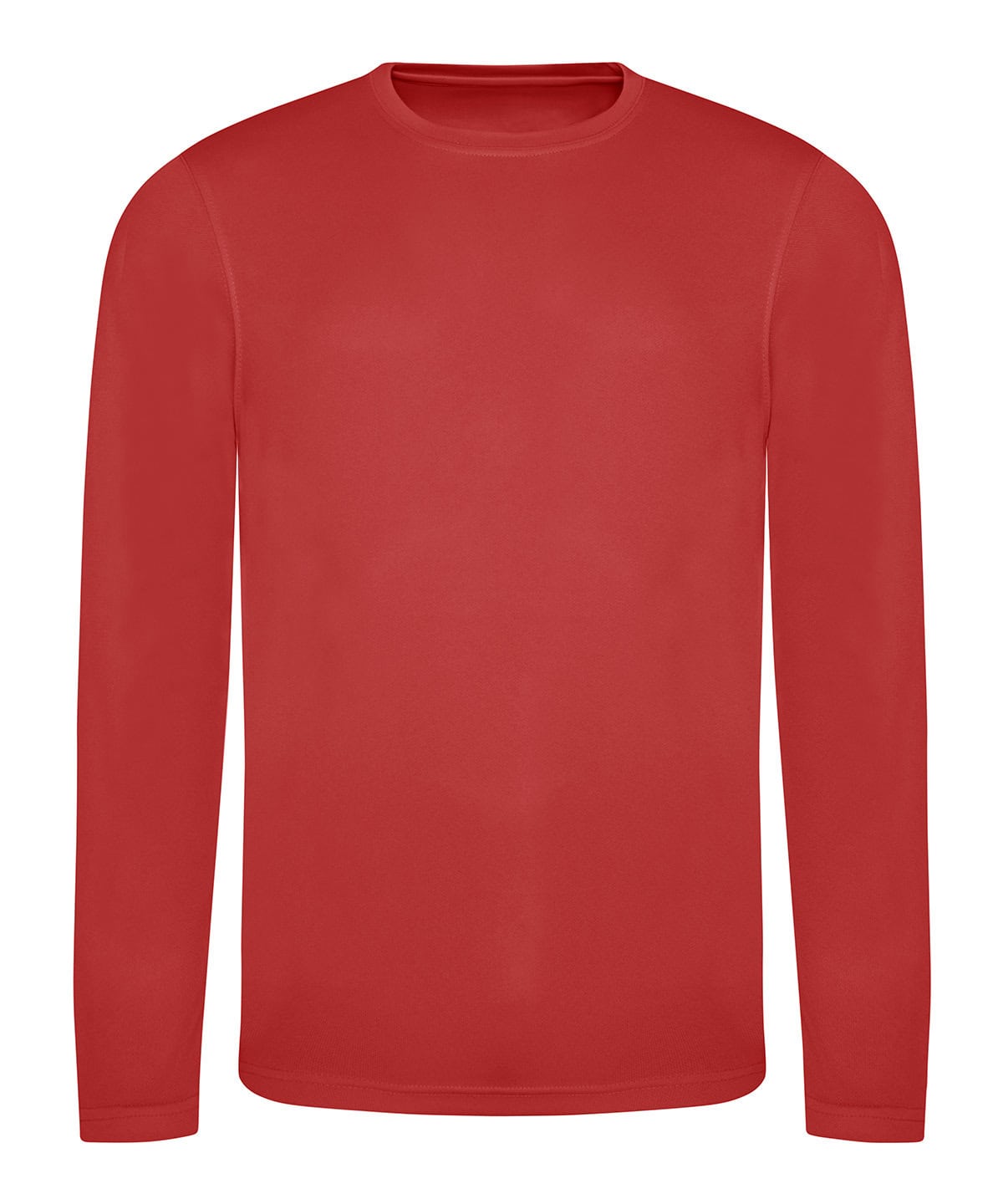 Embroidery & printing on long sleeve fire red T-shirt, JC002, size S.