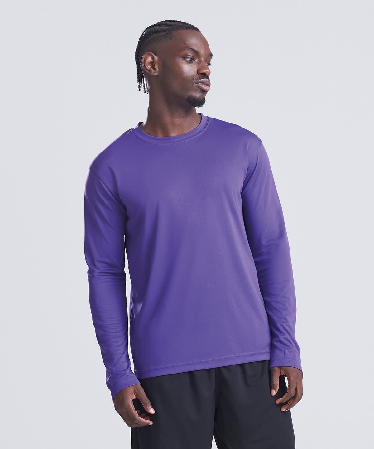 Embroidery and printing on custom long sleeve T-shirt for casual wear.