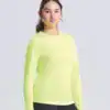 Bright yellow long sleeve T-shirt for women, perfect for casual and active wear.