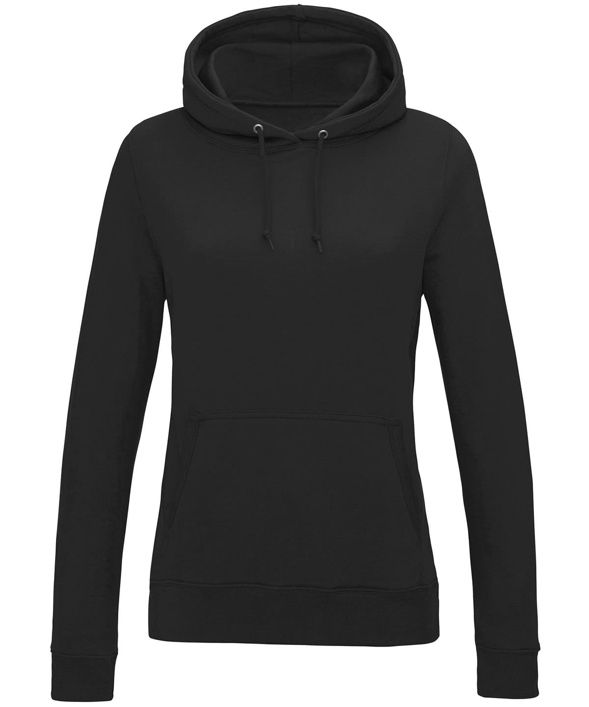 Hooded black sweatshirt with front pocket, perfect for school or casual wear. Comfortable and stylish, available in XS size.