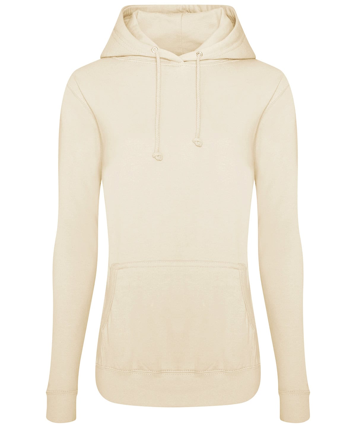 Hoodie with embroidery and printing, casual ladies college sweatshirt, vanilla milkshake colour.